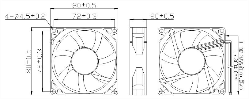24v直流風扇安裝尺寸圖